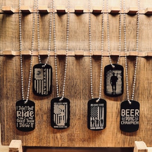 Laser Engraved Matte Aluminum Dog Tag