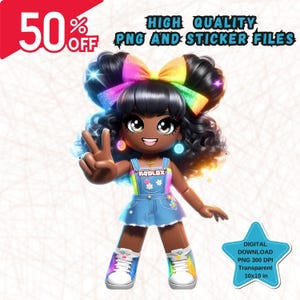Roblox Png, Digital instant download, High resolution images, high quality images, kids png, Digital download, Instant download, black girl