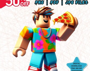 Pizza Roblox Png, Digital instant download, High resolution images, high quality images, kidd png, Digital download, Instant download