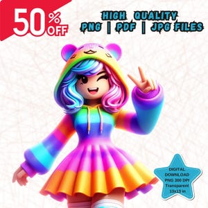 Girl Roblox Png, Digital instant download, High resolution images, high quality images, kods png, Digital download, Instant download,