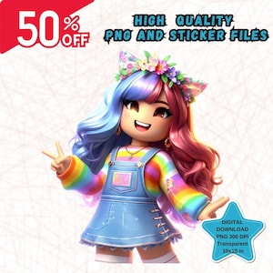 Roblox Png, Digital instant download, High resolution images, high quality images, kids png, Digital download, Instant download, roblox girl
