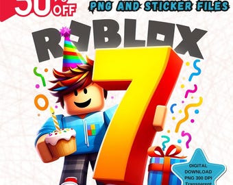 Födelsedag, Roblox födelsedag png, Födelsedagsfest png, Födelsedagspojke png, sublimeringsdesigner, Roblox png, Roblox, 7-årsdag, festgåvor