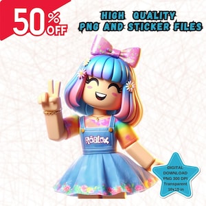 Roblox Png, Digital instant download, High resolution images, high quality images, kids png, Digital download, Instant download, roblox girl