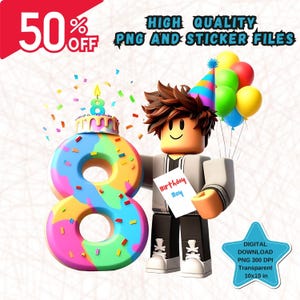 Roblox birthday png, Birthday party png , Birthday boy png, sublimate designs, roblox png, Birthday roblox, sublimation design download