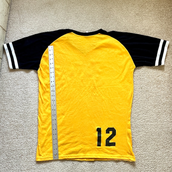 Vintage Yellow and Black Striped Veterans Sports … - image 3