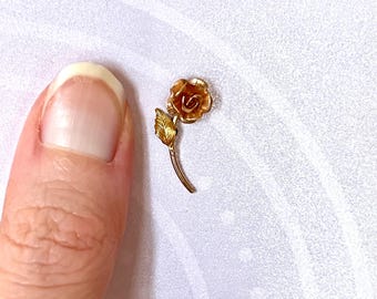 Vintage Rose Krementz Gold Plated Lapel Pin