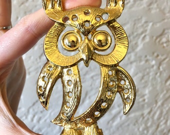 Miniature Torino Gold Owl Earring Holder