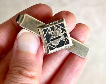 Boutons De Manchette Et Fixe-cravate Vintage Argenté Shields - Pour Homme, Occasion En Bon état