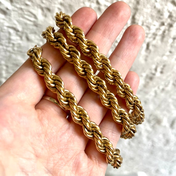 Vintage Chunky Unisex Hip-Hop Gold Tone Rope Chain - image 1