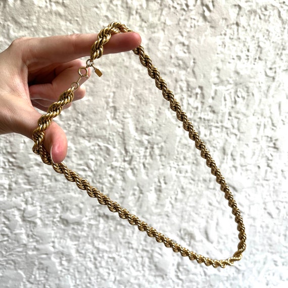 Vintage Chunky Unisex Hip-Hop Gold Tone Rope Chain - image 2