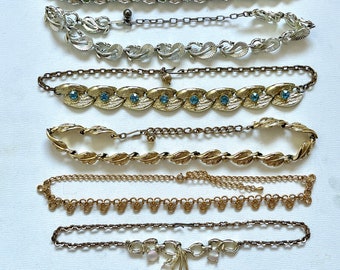 Lot of 6 Mid Century Modern Choker Necklaces