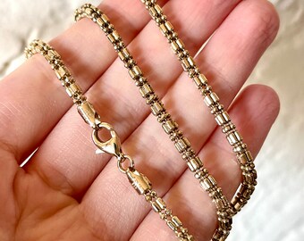 Signed Italy ITAOR 925 Gold Vermeil Sterling Chain -Size 24in