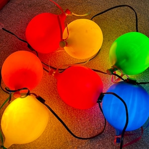 Vintage Blow Mold Balloon RV Camping String Lights 1988 - WORKS - 7.5ft long