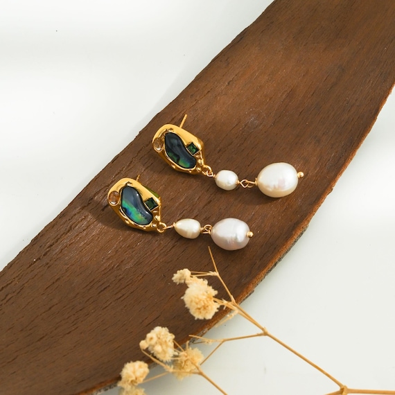 Elegant Abalone Pearl Drop Earrings,pearl Earrings,natural