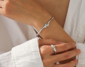 Conjunto de joyas Frieren, anillo ajustable Frieren, plata de primera ley, pulsera Frieren, Frieren S925, pulsera ajustable