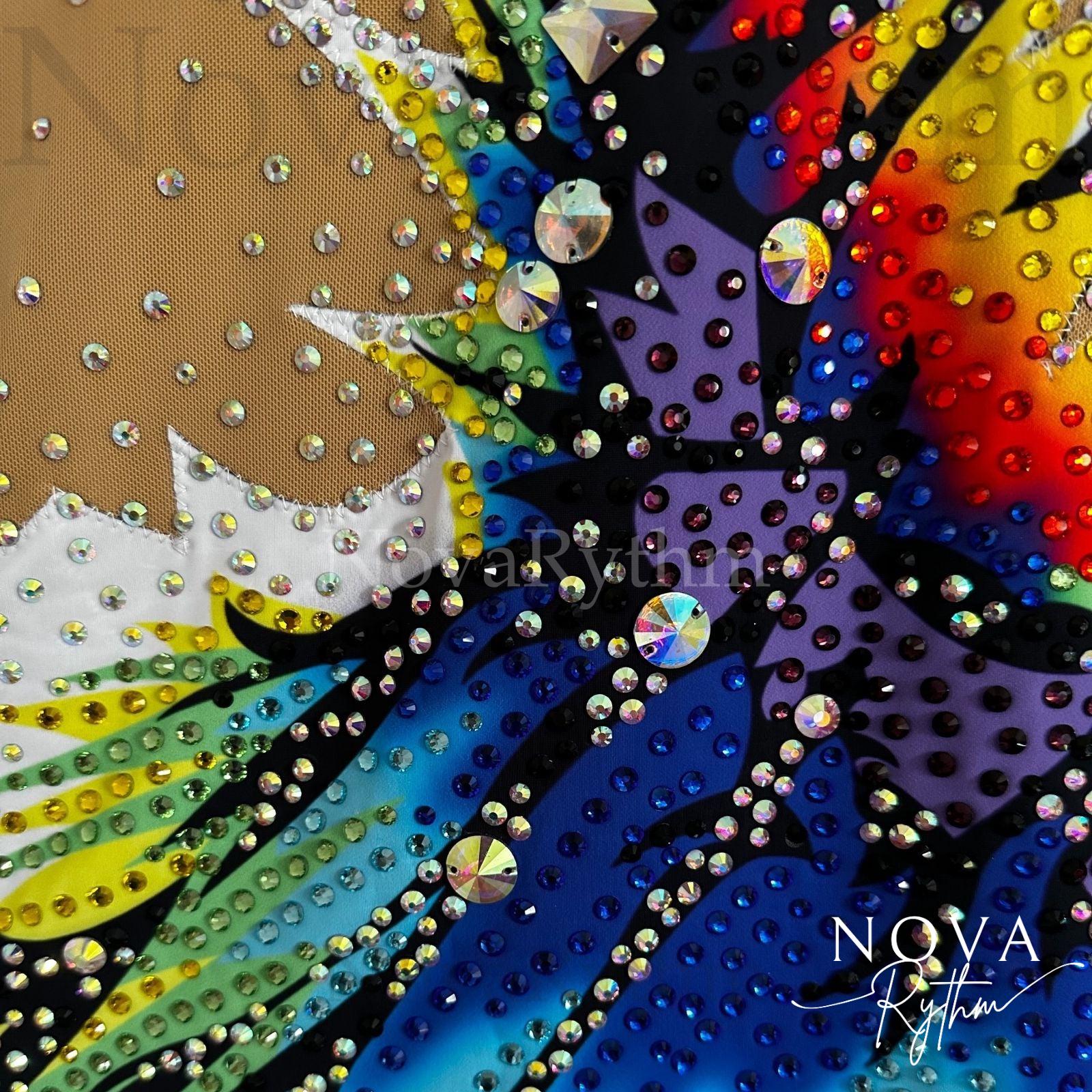 Rainbow Winged Gymnastics Leotard with Rhinestones main image 1