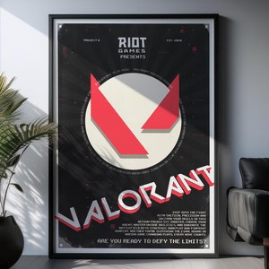 Valorant Poster Retro Gaming Style Digital Download, High Quality Riot Valorant Wall Art, Printable Valorant Decor, Gamer Room Poster Gift