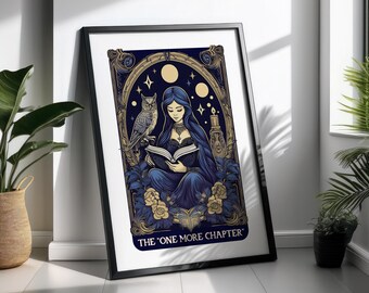 One More Chapter Tarot Card PNG, Book Lover Reading Design (Digital Download)