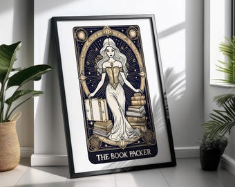 The Book Packer Tarot Card PNG, Dark Academia Art (Digital Download)