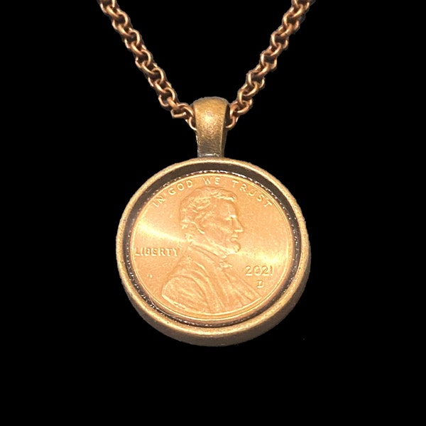 Penny Necklace Made From Your Choice of Years Good Luck Birthday Christmas Gift Under 20 Coin