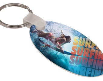 Full Color Oval Keychain  1-3/8" x 2-1/2", Aluminum -  Double Sided