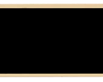 Black Brass Perpetual Plate with Gold Border 2 1/2" x 1" x .020"