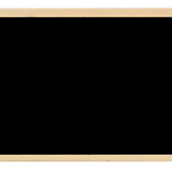 Black Brass Perpetual Plate with Gold Border 2 1/2" x 1" x .020"