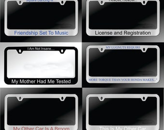 Custom Engraved License Frames