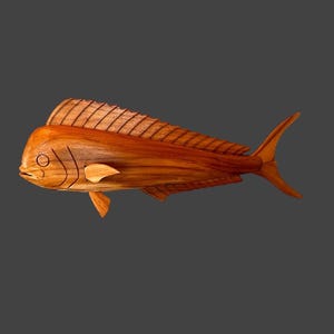 Hand Carved Wooden Mahi Fish