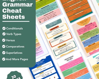 English Ain't Hard! English Grammar Cheat Sheets Packet
