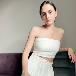 SHANTI ~ Textured Cotton Pleated Trousers + Top Set