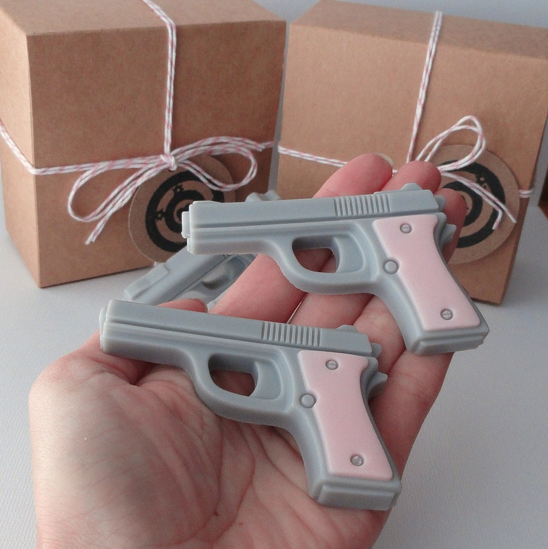 Soap Guns Pink Target Practice Mini Pistol Gun Box Gift Etsy