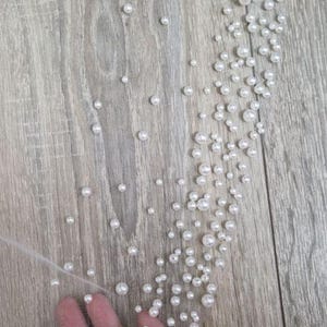 Pearl Beaded Wedding Veil, Beaded edge Veil, Tulle Veil, Ivory Veil, Pearl Bridal Veil, Beaded Edge cathedral bridal veil, Fingertip Veil
