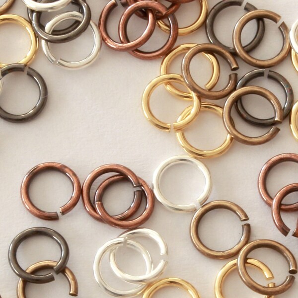 20 Gauge 4mm ID Jump Rings, TierraCast silver, gold, black, white bronze & antiqued brass + copper plated, 5.6mm OD, saw cut charm connector