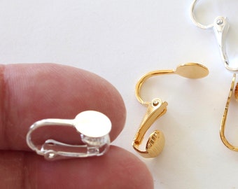 Gold Plated Clip-On Jewellry Converted Earring Loop Finding 10x5mm 20 x Silver