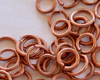 ANTIQUE GENUINE SOLID COPPER OPEN ROUND JUMP RING 24GA O/D 3 MM 250 PCS 