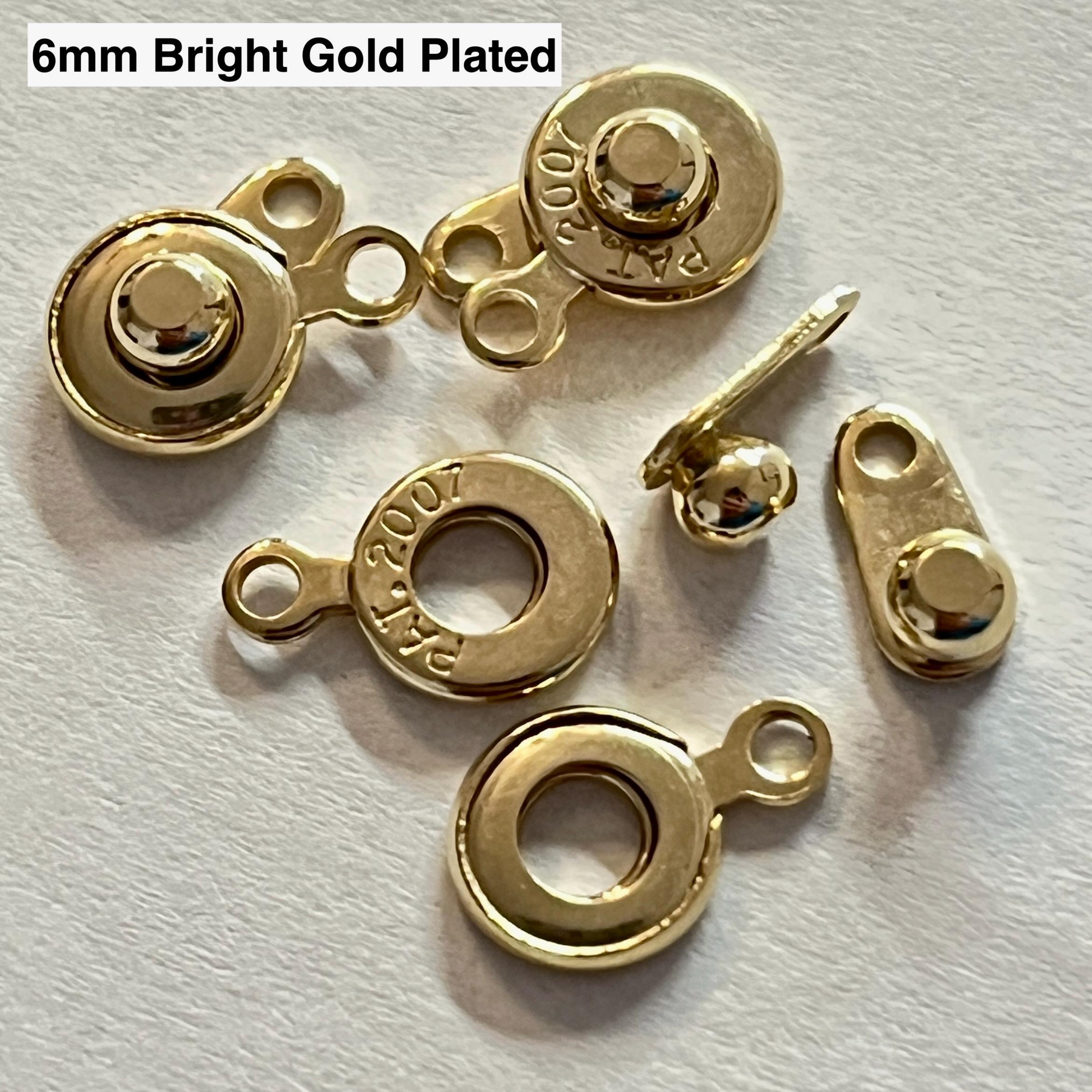 Patented Ball & Socket Snap Clasps, 6mm + 8mm, 7 Plating Colors