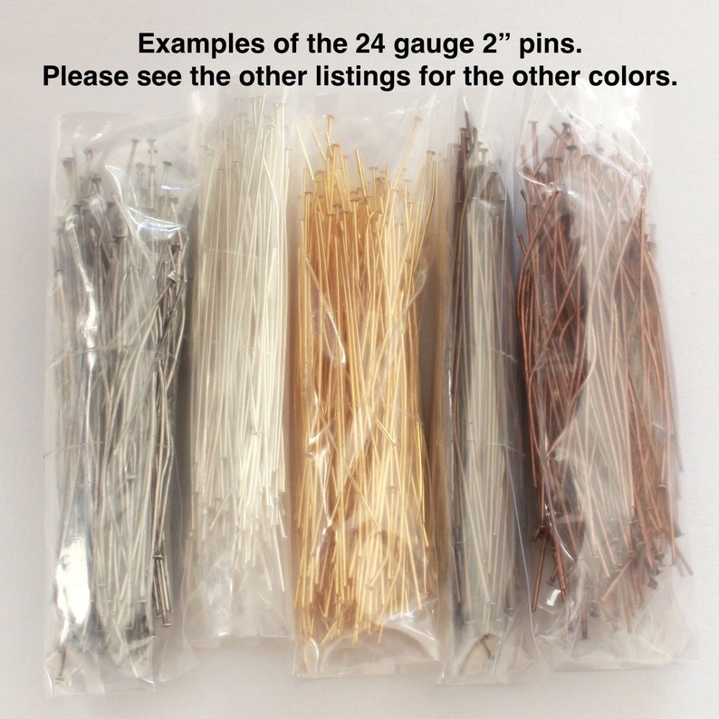 Lower Prices 144 Silver Head Pins, 21 & 24 gauges, 1, 1.5, 2, 2.5, 3, 4, choose length gauge, plated brass for jewelry making image 6
