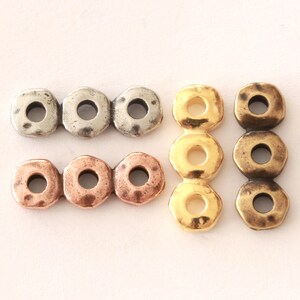 TierraCast 3-Hole Nugget Bead Links, antiqued, gold & brass plated pewter, 18.2mm, 2.25mm eyelet