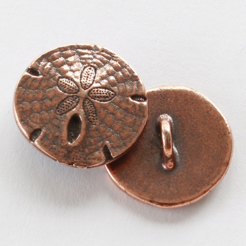 Sand Dollar Buttons TierraCast silver gold copper & brass Copper