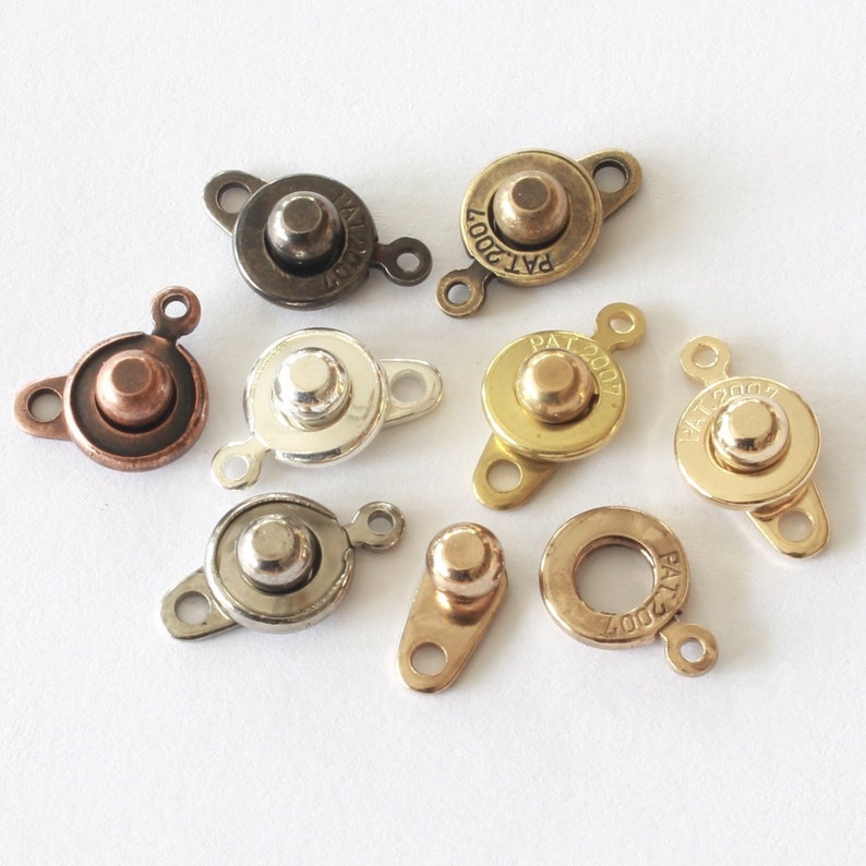 Patented Premium Ball & Socket Snap Clasps 8mm, 8 colors: silver, gold, copper, pewter, gunmetal, brass, for bracelets, necklaces sewing image 1