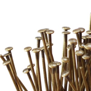 Lower Prices! 144 Antiqued Brass Head Pins, 21 & 24 gauges, 2”, 3”, 4”, choose length + gauge, soft bendable beadpin, jewelry headpin 144/pk