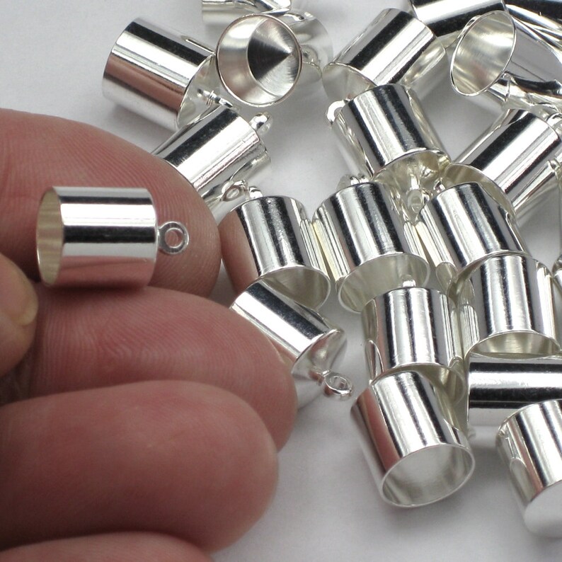 8mm Barrel End Caps Silver Gold & Copper plated brass Etsy