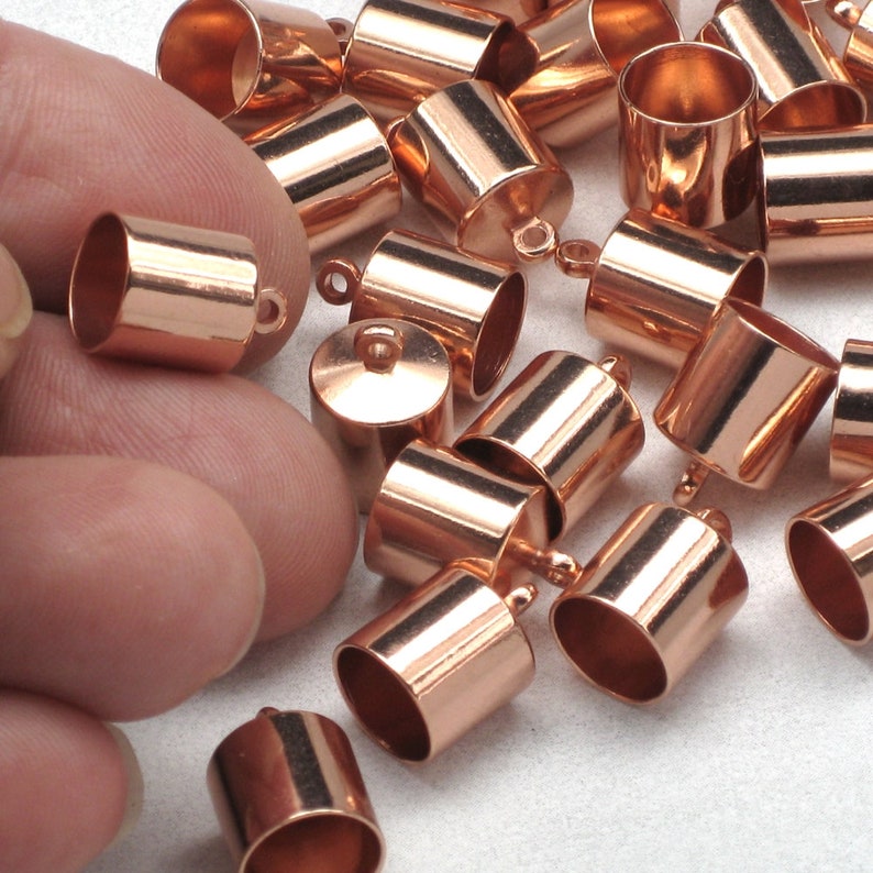 8mm Barrel End Caps Silver Gold & Copper Plated Brass Etsy