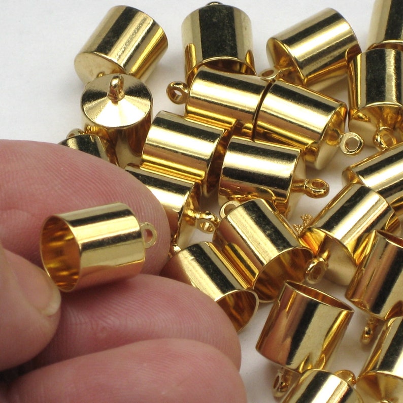 8mm Barrel End Caps Silver Gold & Copper plated brass Etsy