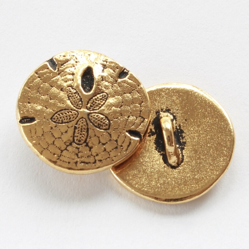 Sand Dollar Buttons TierraCast silver gold copper & brass Gold