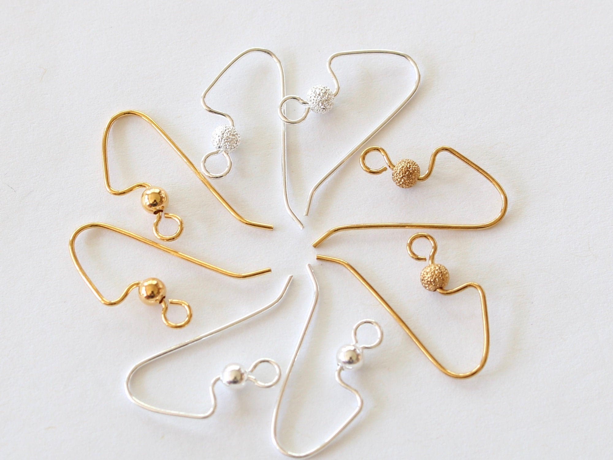Silver Gold Color Copper Hoops Earrings Kit Earrings Clasps Hooks Ear Wire  Hoops Earrings Wires For