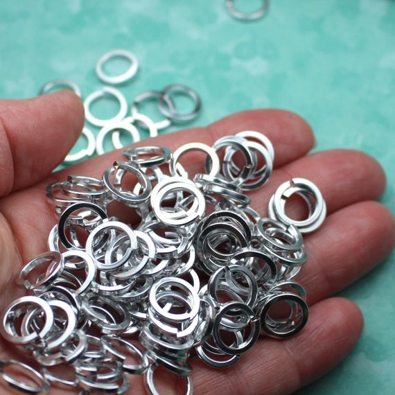 Jumprings silver plated 5mm round square cut 1st class