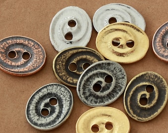 Oval Swirl Buttons, TierraCast white bronze, gold, copper, brass, pewter & rhodium for jewelry, bracelets clasps, unique buttons for sale