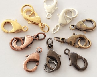 15x9mm Lobster Claw Clasps, TierraCast silver, gold, copper, black & brass, plated to match TierraCast’s items